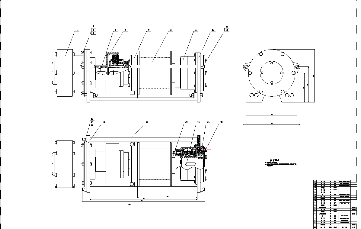 液压绞车设计2d图机械素材