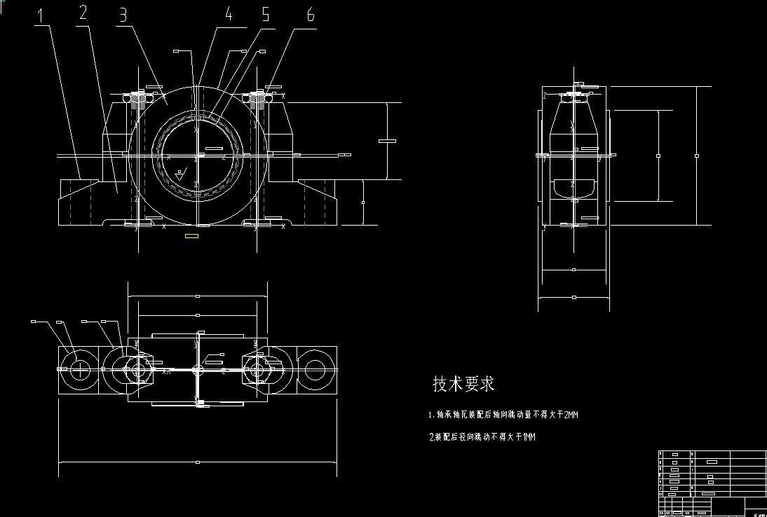 液体动压径向滑动轴承设计2d图机械cad素材