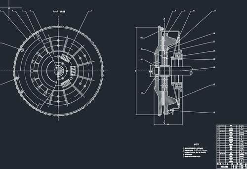 离合器设计2D图机械CAD+说明图纸