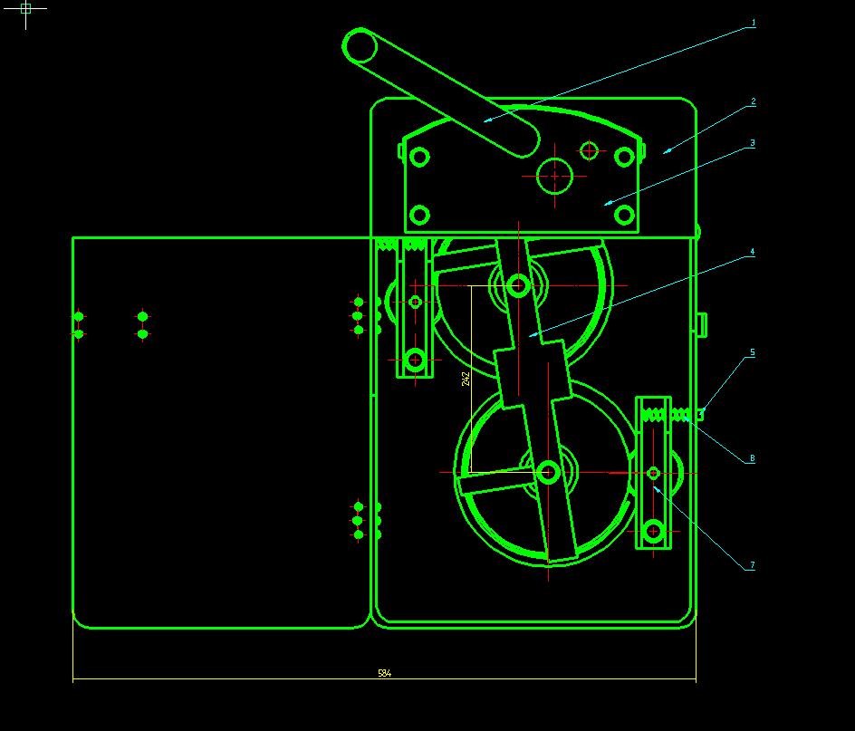 人力提升机传动方案的拟定与分析计算设计2D图机械CAD图纸
