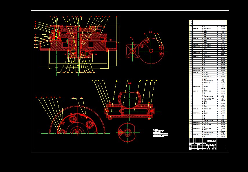 y3150e滚齿机回转工作台的设计2d图机械cad 说明素材