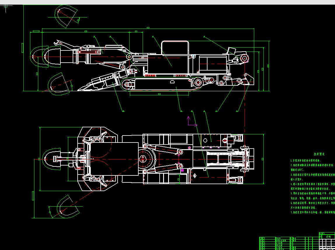 ebz160掘进机总体及液压系统设计2d图机械cad 说明素材