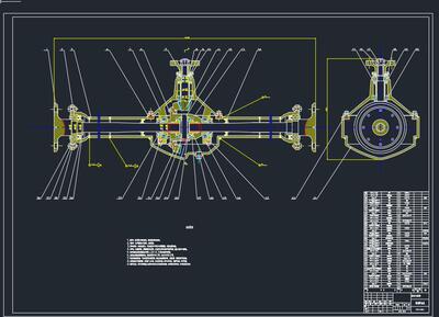 SHLJ-QZ05整体式驱动桥设计2D图机械CAD+说明素材