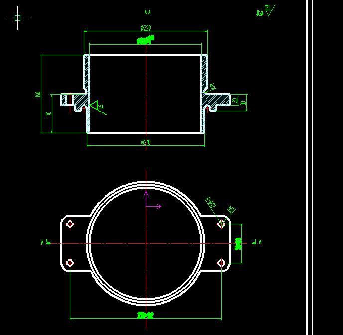 气缸套法兰耳零件的工艺规程及钻4-Ф12孔夹具2D图机械CAD图纸