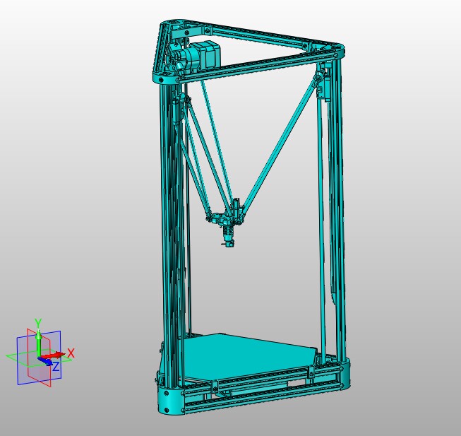 三角洲式3d打印机设计2d图机械cad 说明素材