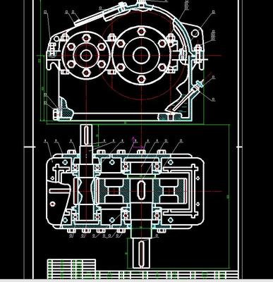一级单级圆柱减速器设计2D图机械CAD图纸