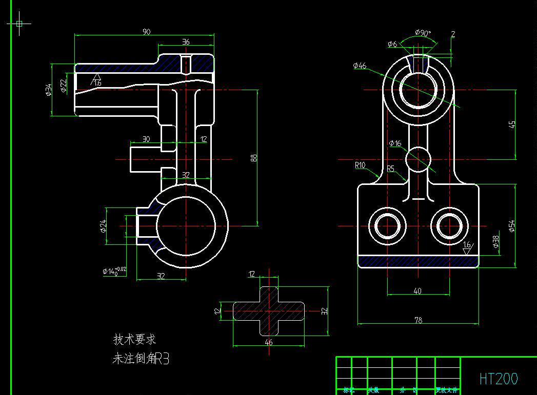 基于支架液压夹紧的专用夹具设计2d图机械cad素材