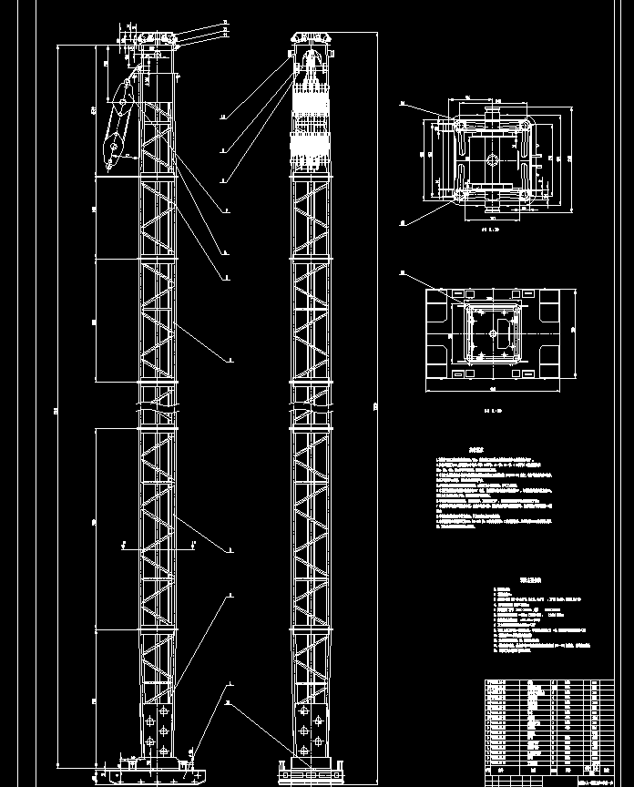 400t新型桅杆式起重机设计2d图机械cad素材