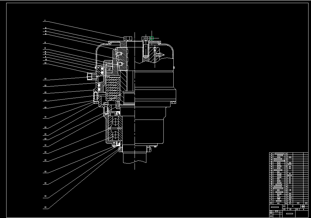 XY4钻机弹簧式给进装置设计2D图机械CAD图纸