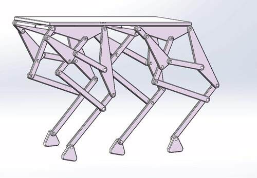 四足仿生机器马设计2D图机械CAD+说明图纸