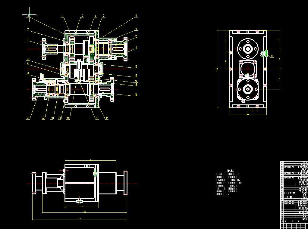 手动机械式分动器设计2d图机械cad素材