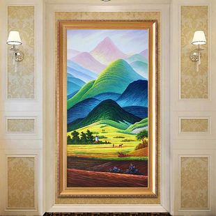 饰画 客厅风景挂画日照金山办公室装 巨人山背有靠山欧式 手绘油画