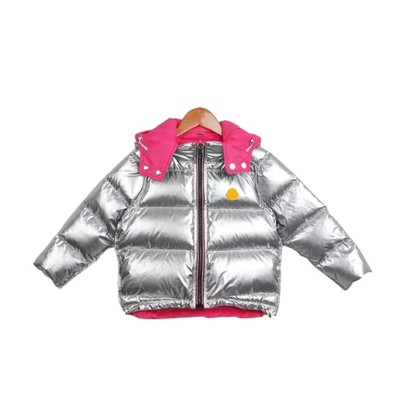 7932蒙*双面穿儿童羽绒服90%白鸭绒,短款尺码准,仅粉色120黑110码