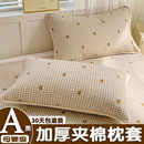 纯棉枕套枕头套秋冬一对装 单个家用儿童学生夹棉枕芯套48cmx74cm