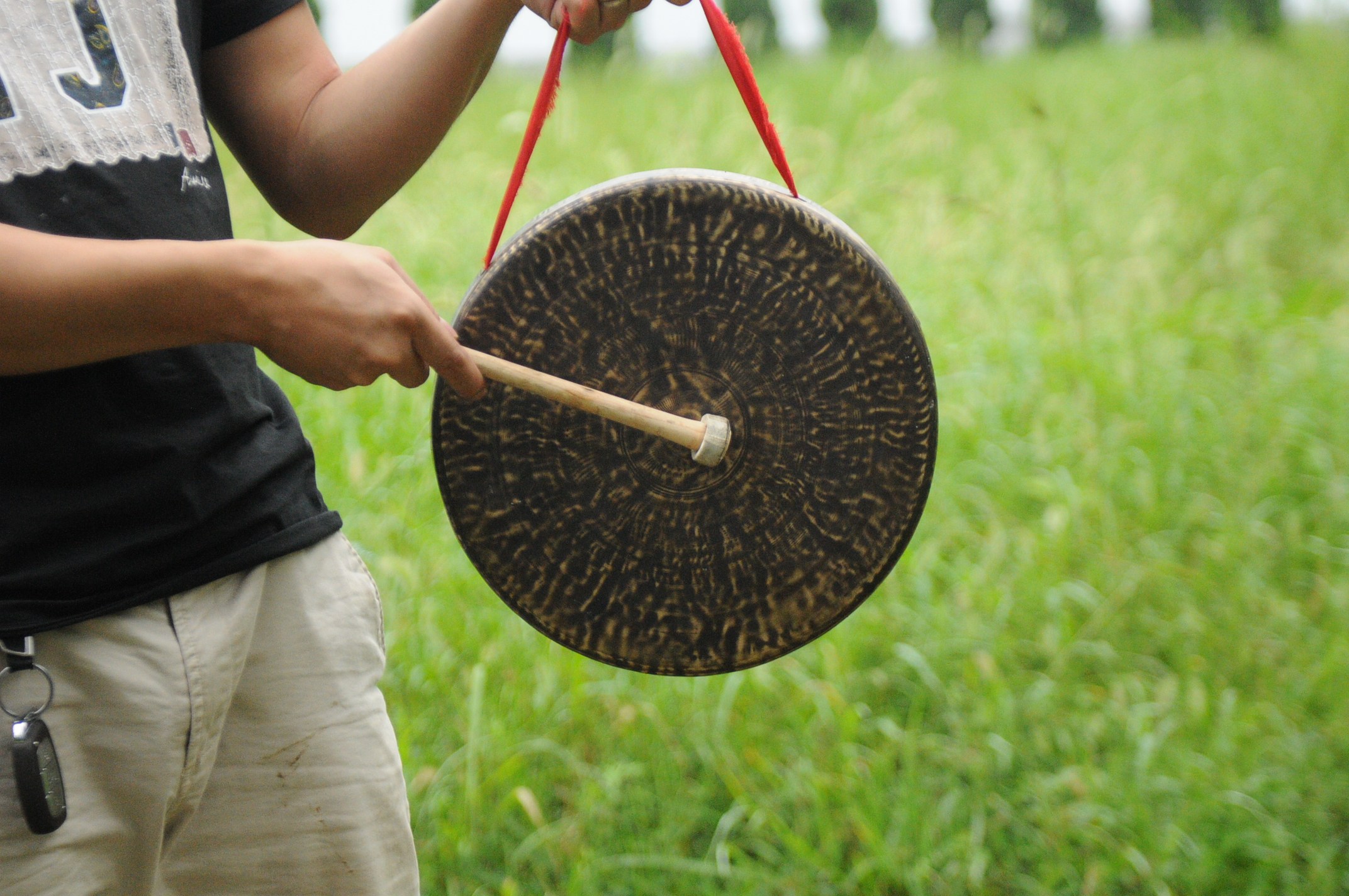 30~36~45cm平底矮边锣纯手工响铜锣平面锣低边锣响亮无杂音平型锣