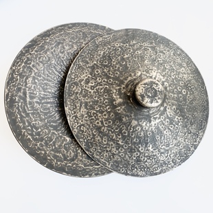 36CM纯手工青铜大铙闭口铙民族乐器老铜铙黑铙开口铙孔雀铙