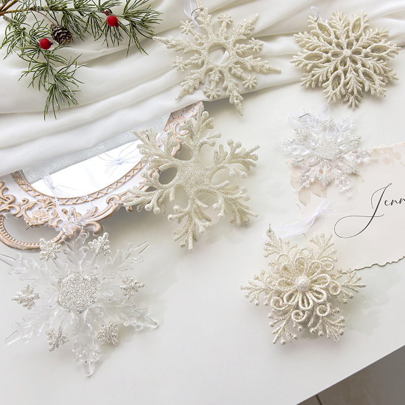 NUCHI透明雪花片圣诞树装饰