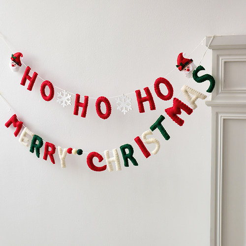 NUCHI羊毛毡拉旗圣诞挂件