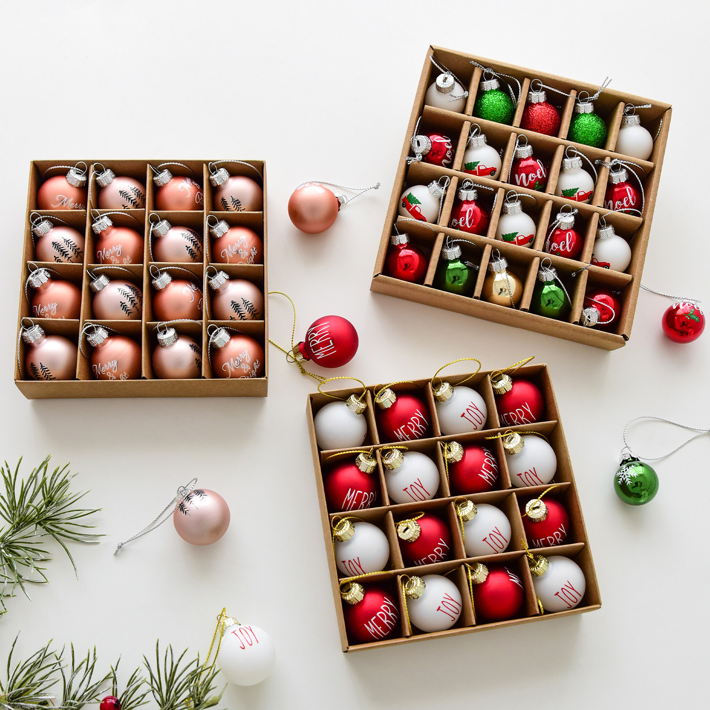 诺琪新款圣诞结装饰玻璃圣诞球挂件彩绘球挂饰圣诞树挂件场景布置