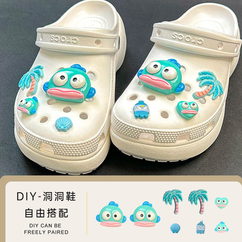【树脂丑鱼】crocs洞洞鞋配饰鞋扣卡通鞋花搞怪可爱diy配件装饰
