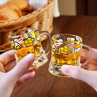可爱卡通小酒杯高颜值玻璃白酒杯