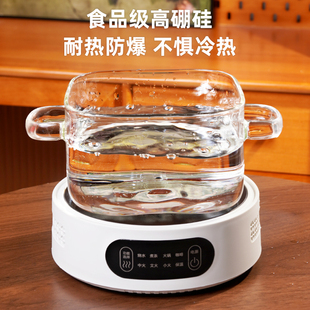 高硼硅玻璃锅明火耐高温小奶锅透明汤锅电陶炉专用煮红酒锅炖锅煲
