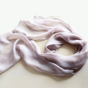 夏日新款轻奢桑蚕丝真丝轻盈丝巾细长条颈巾保暖装饰纯色文艺薄女