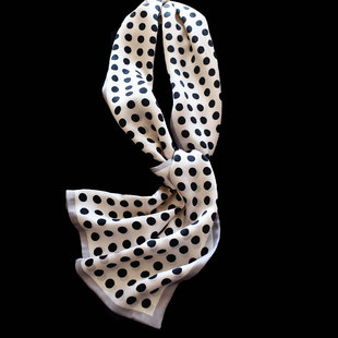 优雅知识分子穿搭细长窄版双面桑蚕丝真丝围巾高级商务通勤女士夏