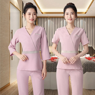 足疗推拿工衣spa美容院养生馆技师服 装 新款 高端美容师工作服女裤