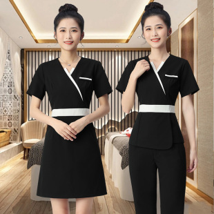 新款 高级美容院美容师工作服女采耳美发店皮肤管理师足疗技师服