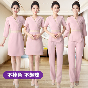 新款 高端气质采耳师皮肤管理养生馆足浴 美容院美容师工作服女套装
