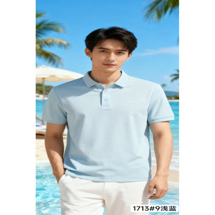 夏季新款2026名鼠格莱斯登男士的时尚风格上衣翻领短袖T恤潮1713