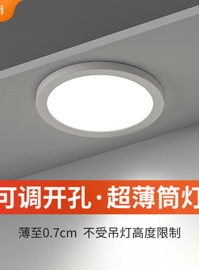 超薄筒灯led天花灯嵌入式明装吊顶家用客厅过道圆形孔灯桶灯射灯