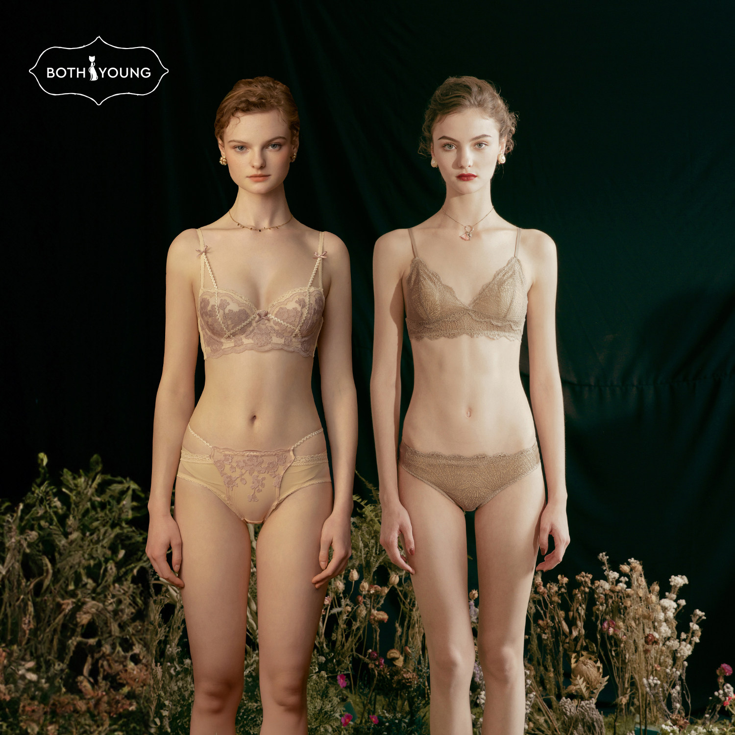 【李佳琦直播间】宝诗嫣法式超薄三角杯内衣/轻聚拢蕾丝文胸套装 - 宝诗嫣旗舰店出品