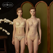 宝诗嫣小胸轻聚拢法式 显大胸罩套装 内衣女士性感薄款 蕾丝文胸新款