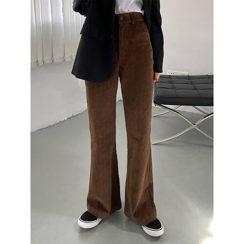 灯芯绒微喇叭休闲裤女