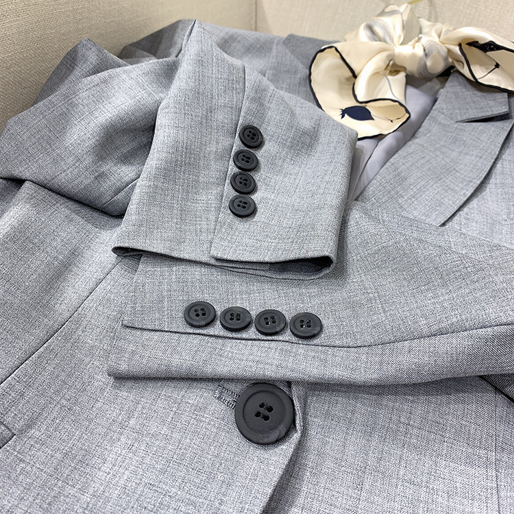 EARLY AUTUMN WOMENS 2024 NEW WORSTED WOOL BLAZER WOMENS SKINNY GRAY SUIT WOMENS PROFESSIONAL SUIT TOP