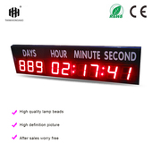 single screen indoor red side clock countdown bit inch