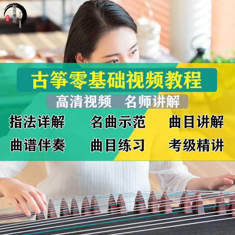 古筝入门视频教程初学者零基础自学曲目演奏考级培训教学课程大全
