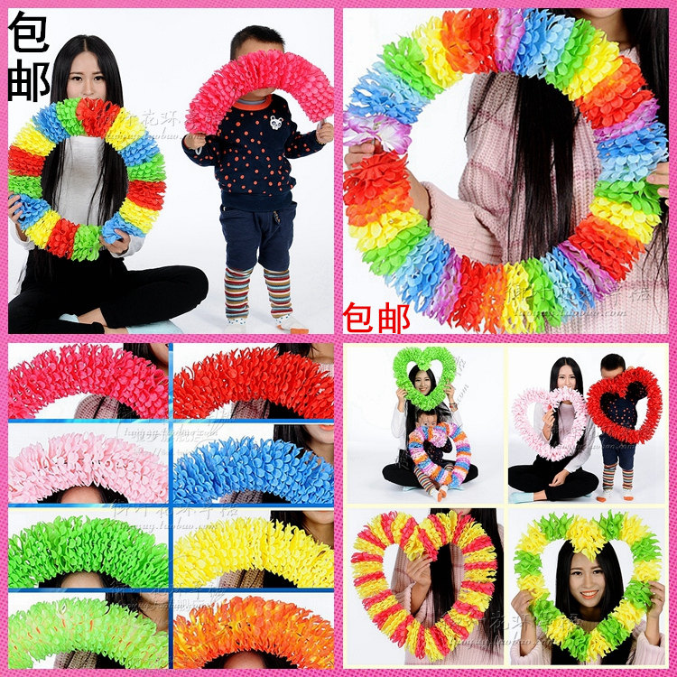 硬圈钢丝花环运动会开幕式花环幼草裙舞套装