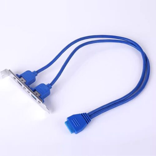 USB3.0后置机箱挡板线/主板USB 3.0 20pin转双USB3.0档板转接线