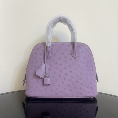 2025南非鸵鸟皮真皮24公分贝壳包单肩斜挎手拎包新款优雅百搭