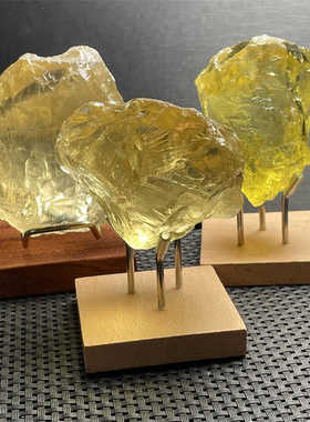 招财天然黄水晶原石摆件