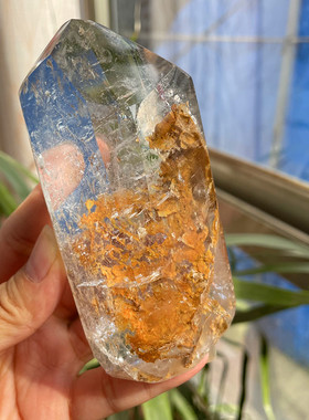 天然幽灵摆件黄幽灵彩幽灵摆件