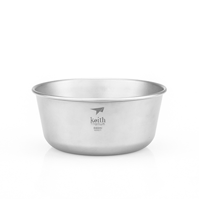 keith铠斯 纯钛碗 550ml 钛餐具 轻量化 户外登山野营餐具 kt321