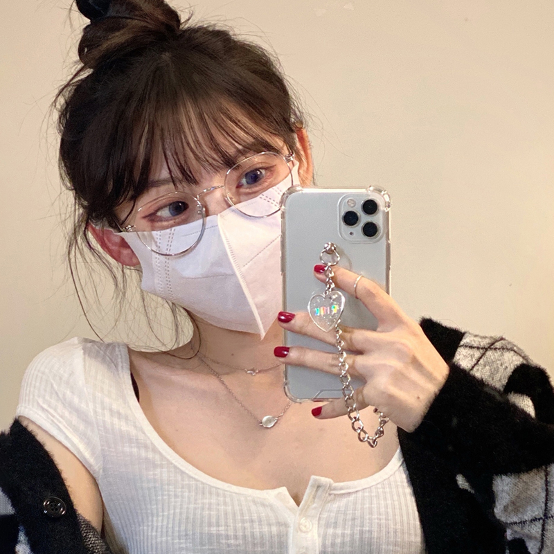 jennie同款近视眼镜女潮防蓝光超轻镜框素颜小脸小框可配度数银色