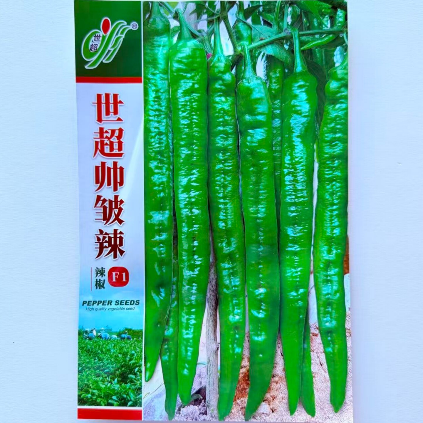 世超帅皱辣长羊角椒种子杂交中熟辣味中等辣椒种籽农家春秋季播种