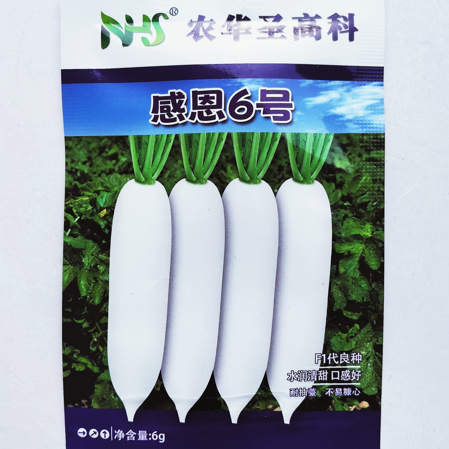 新品白萝卜种子抗病高产耐抽苔农华圣高科感恩6号白萝卜种孑