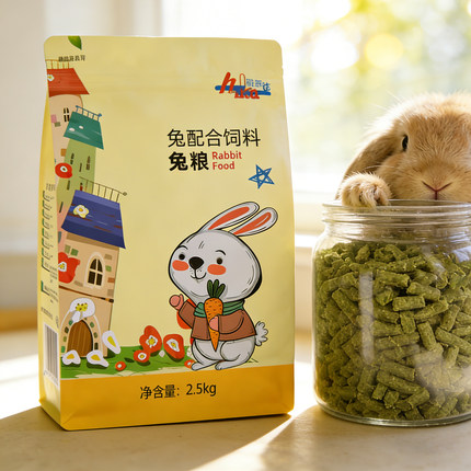 赫尔达兔粮提摩西草粮五斤幼兔成年宠物兔子饲料高纤维通用营养粮