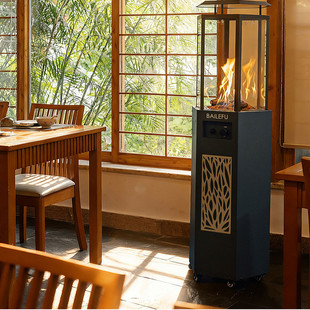 户外围炉煮茶液化燃气罐取暖炉野营炉露营壁炉烤火燃气真火取暖器